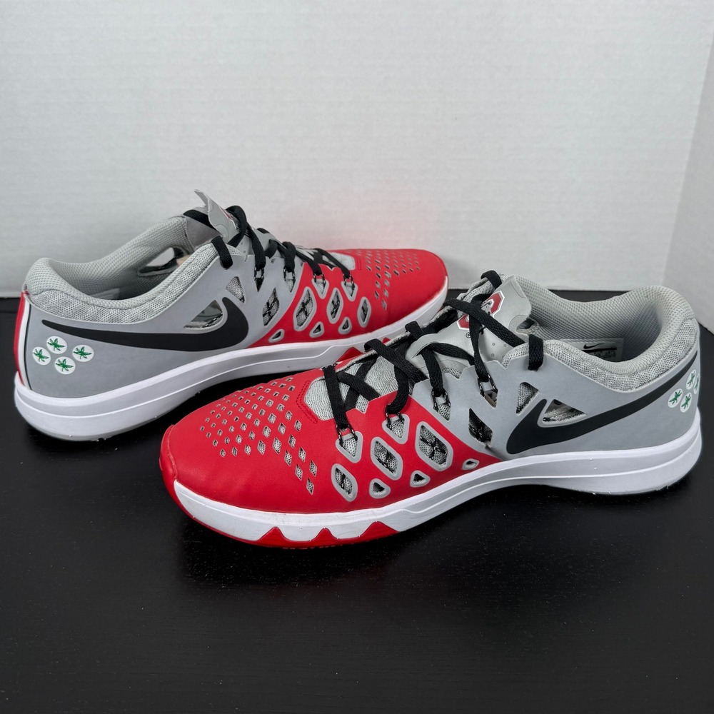 Nike Mens Size 9.5 Ohio State Buckeyes Train Speed 4 Red Gray Shoes 844102-603